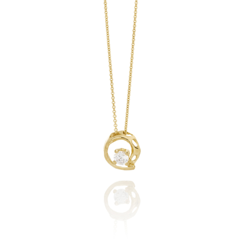Sign Fire and Ice Silver Necklace Gold Plated